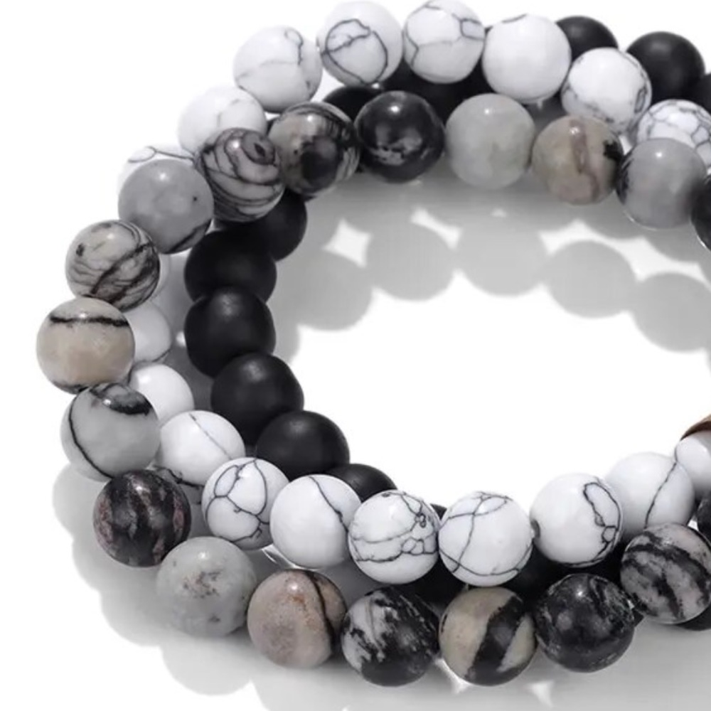Set of three large gemstone bracelets - Picture 2 of 2